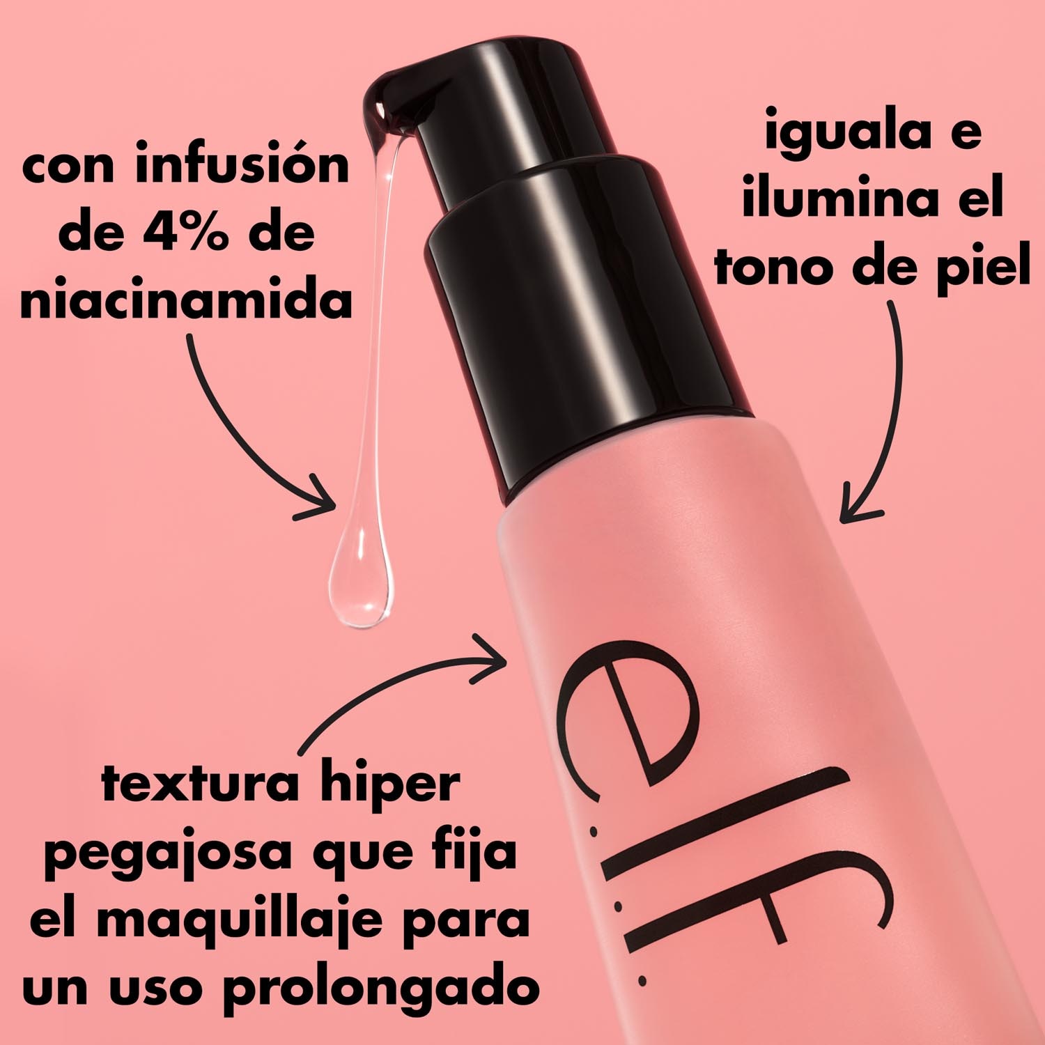 E.L.F. POWER GRIP PRIMER + 4% NIACINAMIDE (PREBASE FACIAL DE MAQUILLAJE A BASE DE GEL CON 4% DE NIACINAMIDA)